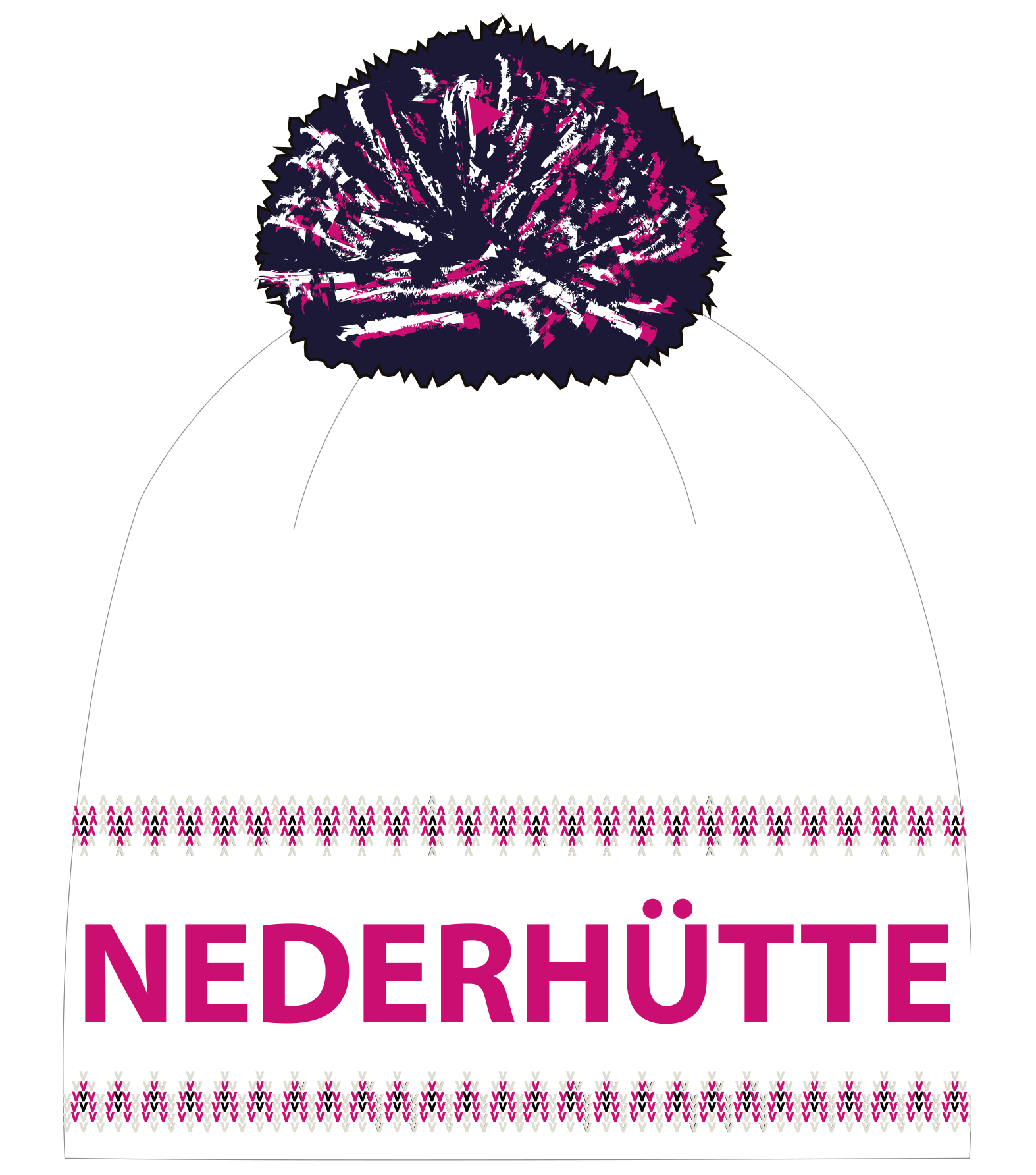 mütze weiss pink