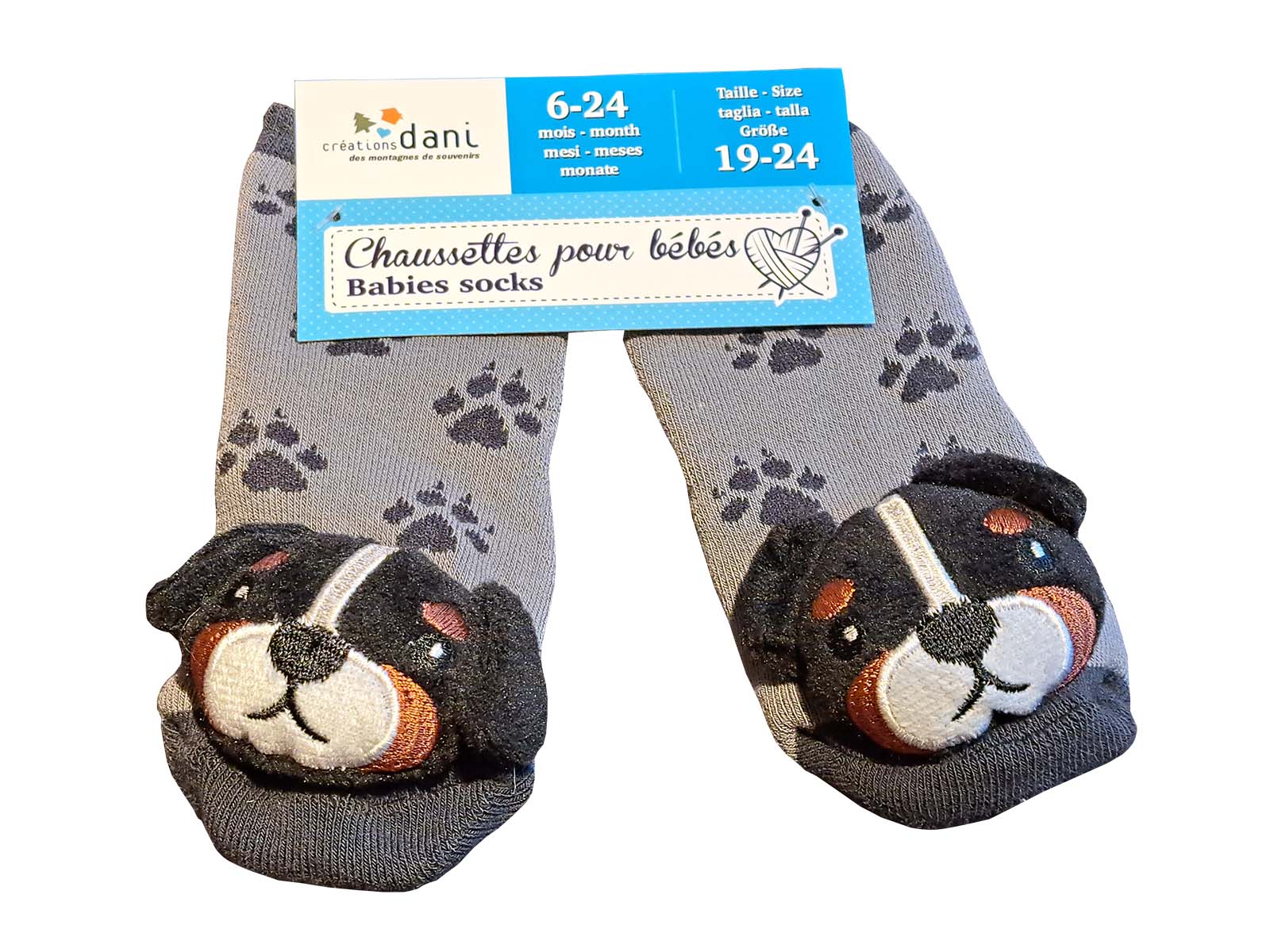 Kindersocken-Hund-Grau