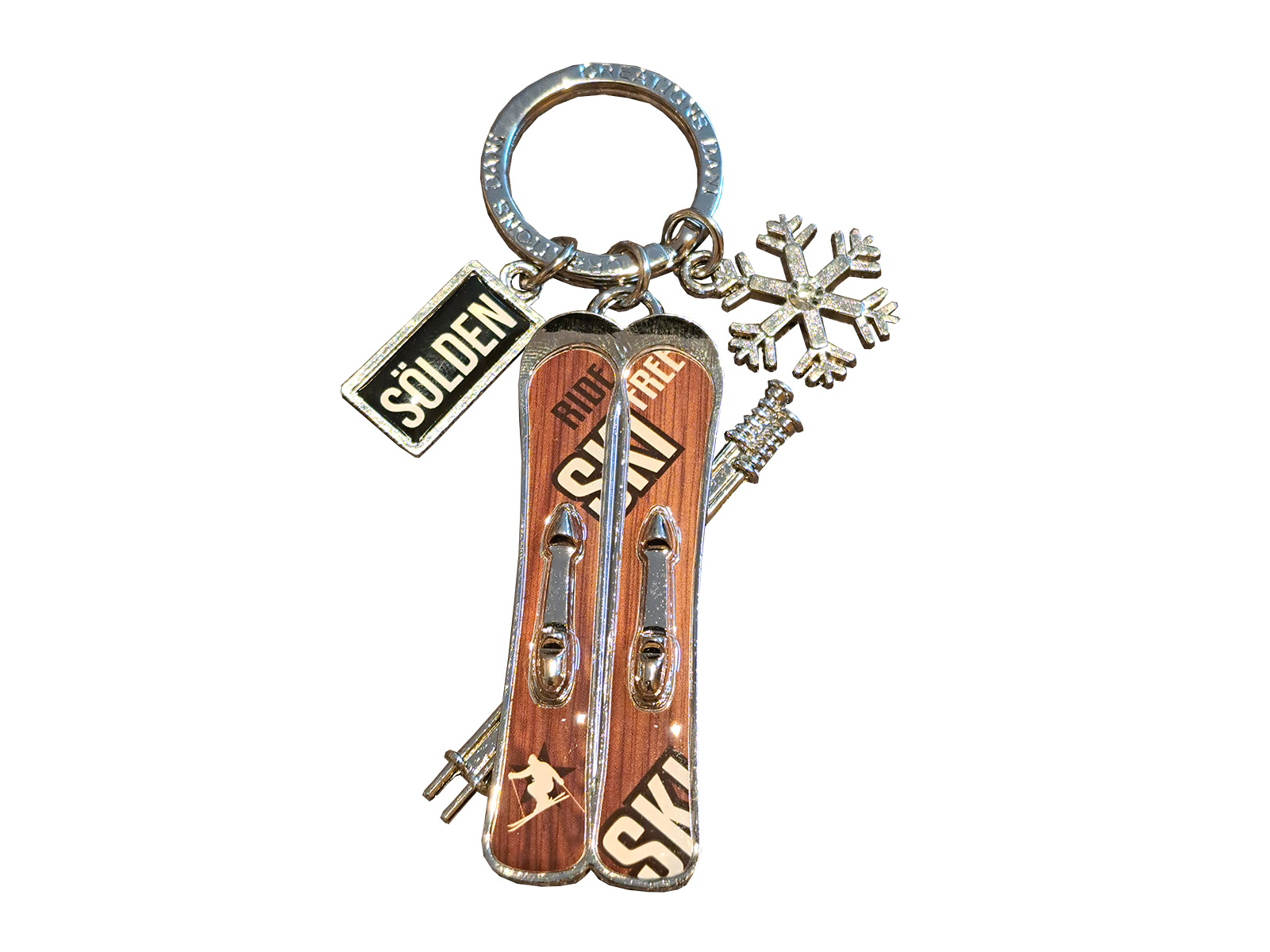 Schlüsselanhänger-Ski-Holz-Dunkel Schlüsselanhänger-Ski-Holz-Dunkel