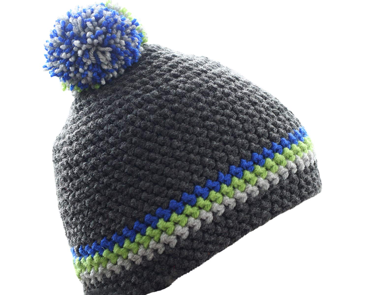 Beanie grau-grün-blau